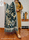 KAYA KURTIZ- MUSTARD YELLOW  WOOLEN KURTI AND PANTS WITH HEAVY KASHMIRI DUPPATTA FOR WOMEN -INDRIWK001MY