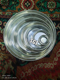 SET OF 7 , DIFFERENT SIZES GERMAN SILVER WASHABLE PLATES FOR PUJA-SNSOS001