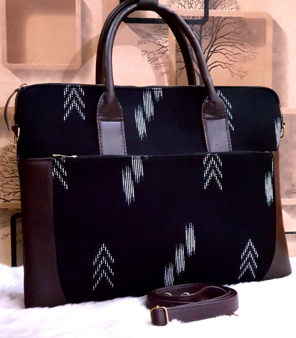 ELEGANT HAND CRAFTED IKAT LAPTOP BAGS FOR WOMEN -IKAT001BL