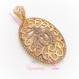 18 K GOLD PLATED DIAMOND STUDDED ALLAH LOCKET -FARIAL001