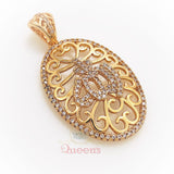 18 K GOLD PLATED DIAMOND STUDDED ALLAH LOCKET -FARIAL001
