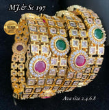 VASANTA, SET OF  4 , STONE STUDDED BRIDAL  BANGLES FOR WOMEN -SAYDSSBW001