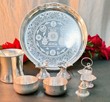 SURABHI GERMAN SILVER POOJA THALI SET -SKDPTS001S