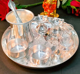 SURABHI GERMAN SILVER POOJA THALI SET -SKDPTS001S