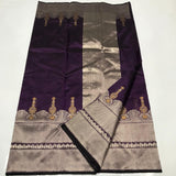 PURPLE MAGIC, DEEP PURPLE COLOR PURE AUNTENTIC ORIGINAL CHANDERI SILK SAREE FOR WOMEN -SAPCSS001