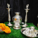 DUSSEHRA FESTIVAL SPECIAL GERMAN SILVER PUJA SET -SNDFPS001