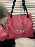 NEW TOTE CROCO LEATHER  FINISH TRAVELLING TOTE BAG FOR WOMEN -BAHH001