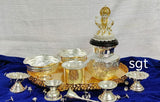 VASUNDARA GERMAN SILVER PUJA THALI SET -SNGSPTV001
