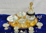 VASUNDARA GERMAN SILVER PUJA THALI SET -SNGSPTV001