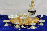 VASUNDARA GERMAN SILVER PUJA THALI SET -SNGSPTV001