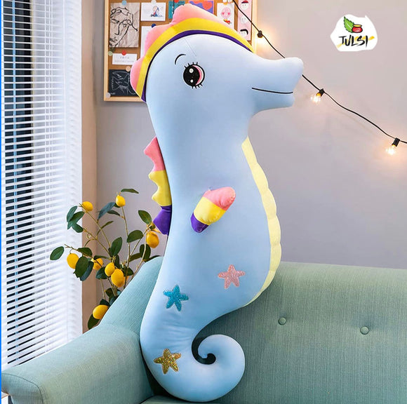 CUTE SEA HORSE  BLANKET CUM PILLOW SOFT TOY FOR KIDS-ANKISH001