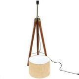 ANTIQUE BROWN TRIPOD FLOOR LAMP WITH JUTE SHADE AND BULB-SKDLS001