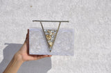 WHITE ELEGANT RESIN CLUTCH WITH BRASS HANDLE FOR WOMEN -JCWRC001