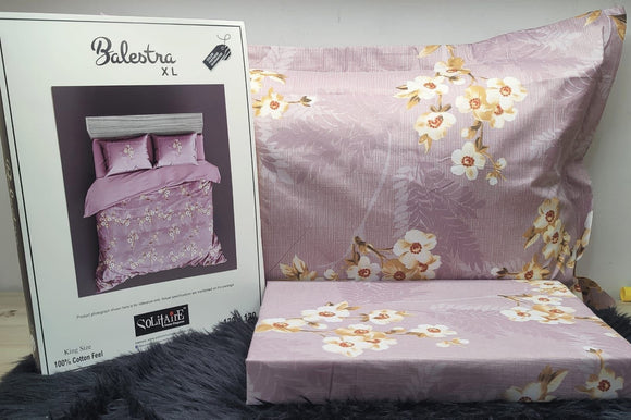 LILAC, Balestra XXL King Size  Bed Sheet  With 2 Pillow Covers-PANIPBSS001L