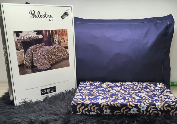 DEEP BLUE   ,Balestra XXL King Size  Bed Sheet  With 2 Pillow Covers-PANIPBSS001DB