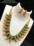 BANUMATHI, MATTE GOLD AND THREAD NECKLACE SET FOR WOMEN -SAYDNST001B