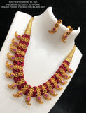 BANUMATHI, MATTE GOLD AND THREAD NECKLACE SET FOR WOMEN -SAYDNST001B