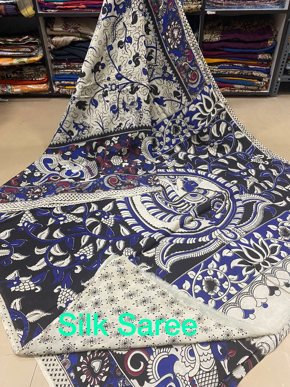 SHILPA , Handmade Kalamkari Silk Saree with Blouse -SREEKSWB001S