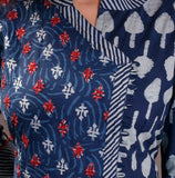 INDIGO BEAUTY , FULL FLAIR PURE COTTON KURTI FOR WOMEN -JAINB001K