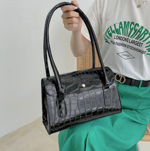 New Fashion Crocodile Pattern PU Leather Female Handbag-FB001HBBL