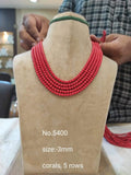 NATALYA, ELEGANTLY  CARVED FIVE LAYERED CORAL NECKLACE FOR WOMEN -MOECNS001N