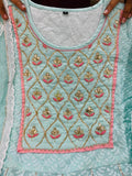 PASTEL BLUE PREMIUM COTTON CHIKAKARI SHARARA KURTI AND DUPPATTA-FOFKSD001PB