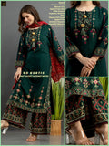 GREEN ANARKALI FESTIVAL SPECIAL KURTI SET WITH RED MATCHING DUPPATTA -FOFRAD001