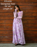 LAVENDER SHADE SILK MAXI DRESS WITH PANT STYLE BOTTOM-FOFLD001