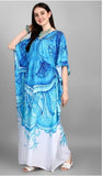 ELEGANT MERMAID INSPRED BLUE  CREPE KAFTAN FOR WOMEN -RYKW001BM