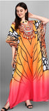 ELEGANT BUTTERFLY INSPIRED ORANGE CREPE KAFTAN FOR WOMEN -RYKW001O