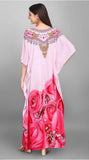 ELEGANT ROSE INSPRED PINK CREPE KAFTAN FOR WOMEN -RYKW001R