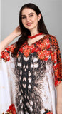 ELEGANT RED AND BLACK DESIGNER CREPE KAFTAN FOR WOMEN -RYKW001RB
