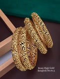 BAVANA , ELEGANT BRASS HIGH GOLD FINISH BANGLES FOR WOMEN -MYCHOBHG001B