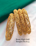 BAVANA , ELEGANT BRASS HIGH GOLD FINISH BANGLES FOR WOMEN -MYCHOBHG001B