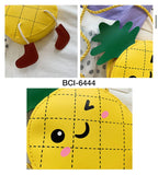 SET OF 5, New Cartoon Pineapple Children Messenger Bag Cute Girls Baby Mini Shoulder Bag Fashion Boys Kids Coin Purse Gifts-FASHB001PB