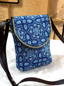 DENIM BLUE DESIGNER THE MESSENGER SLING BAG FOR WOMEN -PANIPMSB001DB