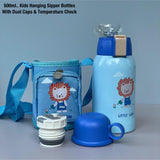 500 ML KIDS HANGING SIPPER BOTTLE WITH DUAL CAPS AND TEMPERATURE CHECK -PANIPWB001
