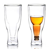 SET OF 2 , DOUBLE WALLED INVERTED DOUBLE WALLED BOTTLE SHAPED GLASS-PANIPIGS001
