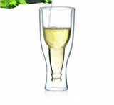 SET OF 2 , DOUBLE WALLED INVERTED DOUBLE WALLED BOTTLE SHAPED GLASS-PANIPIGS001