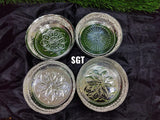 SET OF 4 , GERMAN SILVER URLI PLATES FOR PUJA PURPOSE-SNUP001