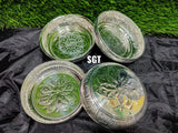 SET OF 4 , GERMAN SILVER URLI PLATES FOR PUJA PURPOSE-SNUP001