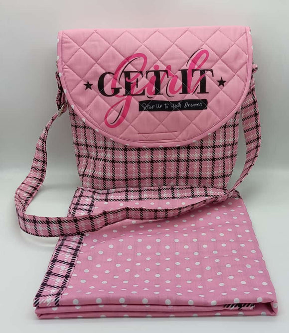 PINK New Ladies Sling Quilted Bag  With  Non Quilted Masallah-NAC001BMP