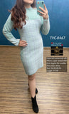 PALE BLUE THE VINTAGE CLOSET NEW WOOLEN DRESS FOR WOMEN -FOFWD001PB