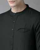 BLACK SHADE NEESHAM MEN'S KURTA STYLE SHIRT FOR MEN -RAINA001BL