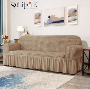 LIGHT BROWN  SOLITAIRE SOFA COVER SET FOR HOME FURNISHING-PANIPSC001LB