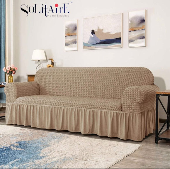 LIGHT BROWN  SOLITAIRE SOFA COVER SET FOR HOME FURNISHING-PANIPSC001LB