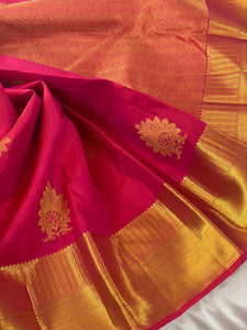 Buy Magenta Pink Woven Kanjivaram Silk Saree
