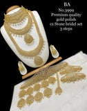PADMAVATHY, PREMIUM QUALITY GOLD POLISH CZ STONE BRIDAL JEWELLERY  SET FOR WOMEN -ARTNS001BJL