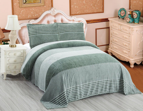 PASTEL GREEN SHADE PINSTRIPE SOFT AND LUXURIOUS WARM BED LINEN SET -LRWBL001PG