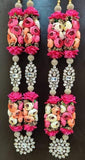 PRETTY PINK SHADE  FLORAL KUNDAN HEAVY VARMALA / WEDDING GARLANDS-PUNE001PP